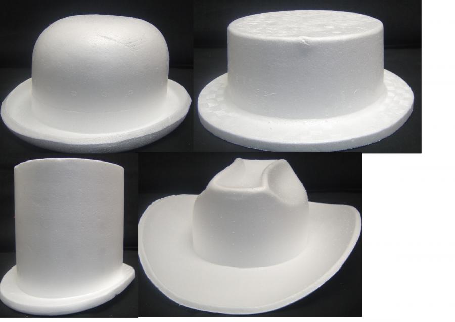 polystyrene--hats